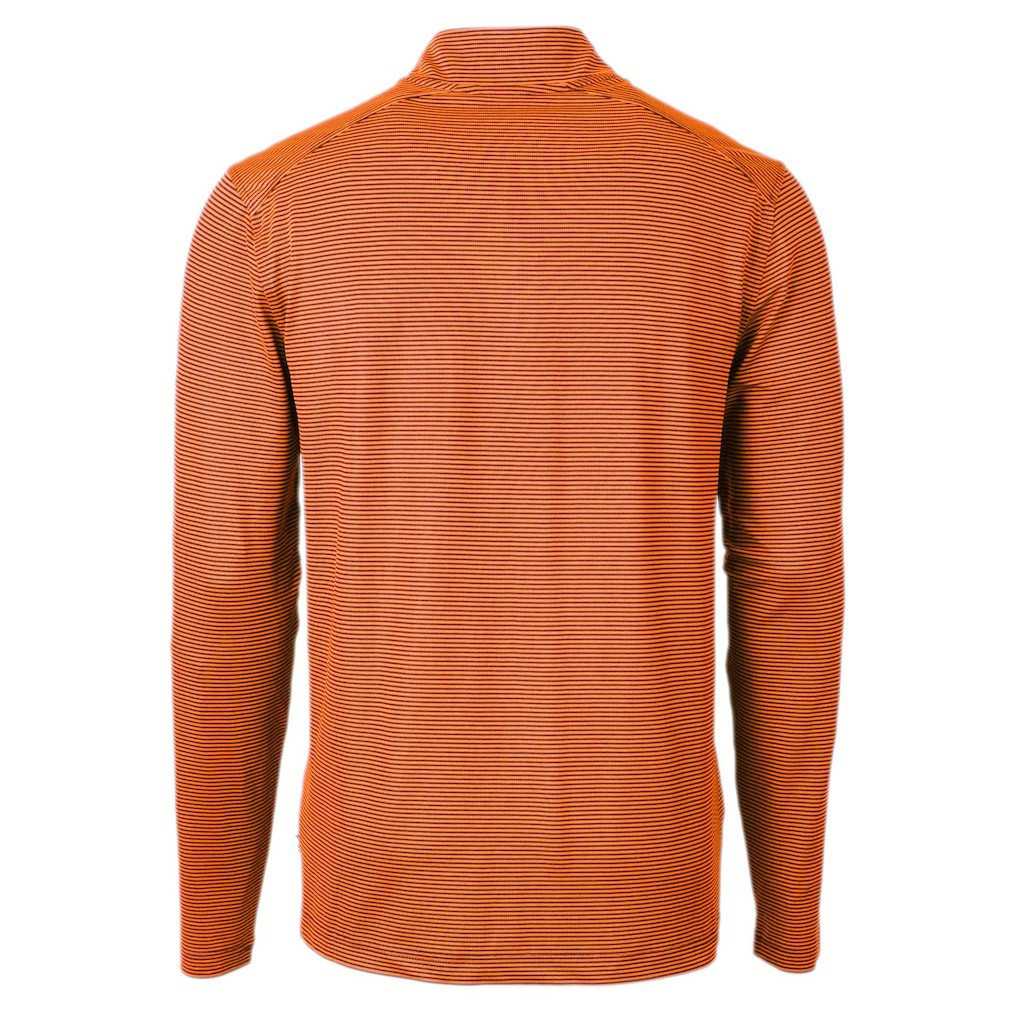Cutter & Buck Virtue Eco Pique Micro Stripe Recycled Quarter-Zip Pullover Top - Chicago Bears Pullover