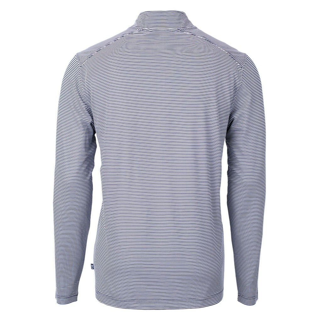 Cutter & Buck Virtue Eco Pique Micro Stripe Recycled Quarter-Zip Pullover Top - Chicago Bears Pullover