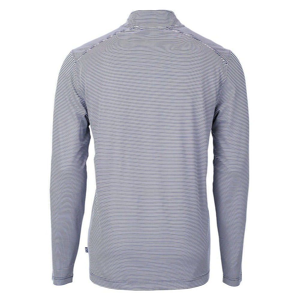 Cutter & Buck Virtue Eco Pique Micro Stripe Recycled Quarter-Zip Pullover Top - Chicago Bears Pullover