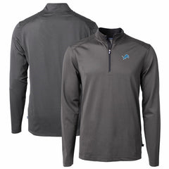 Cutter & Buck Virtue Eco Pique Micro Stripe Recycled Quarter-Zip Pullover Top - Detroit Lions Pullover
