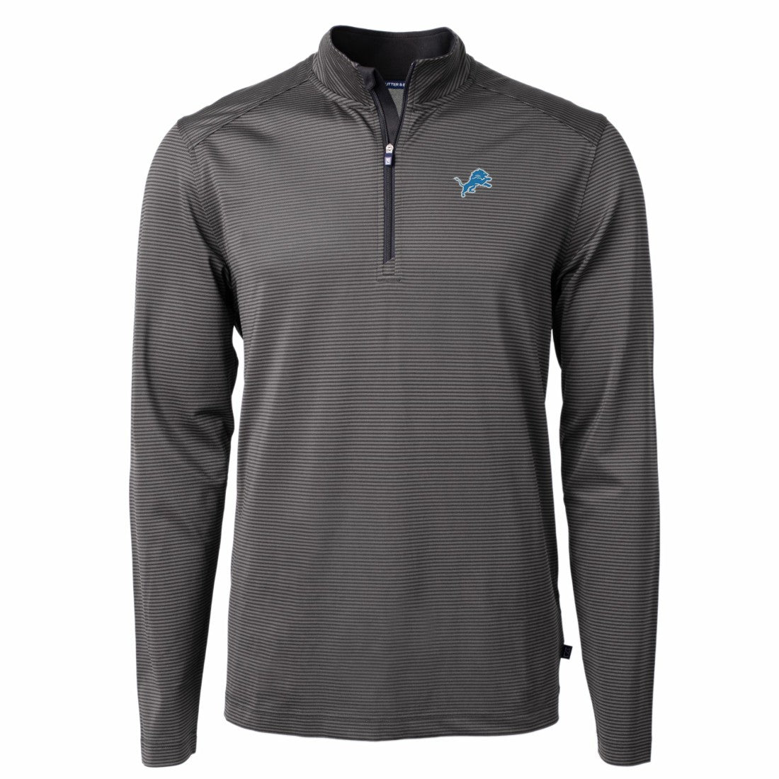 Cutter & Buck Virtue Eco Pique Micro Stripe Recycled Quarter-Zip Pullover Top - Detroit Lions Pullover