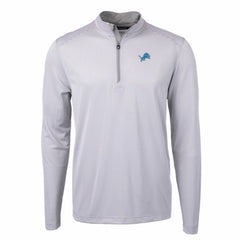 Cutter & Buck Virtue Eco Pique Micro Stripe Recycled Quarter-Zip Pullover Top - Detroit Lions Pullover