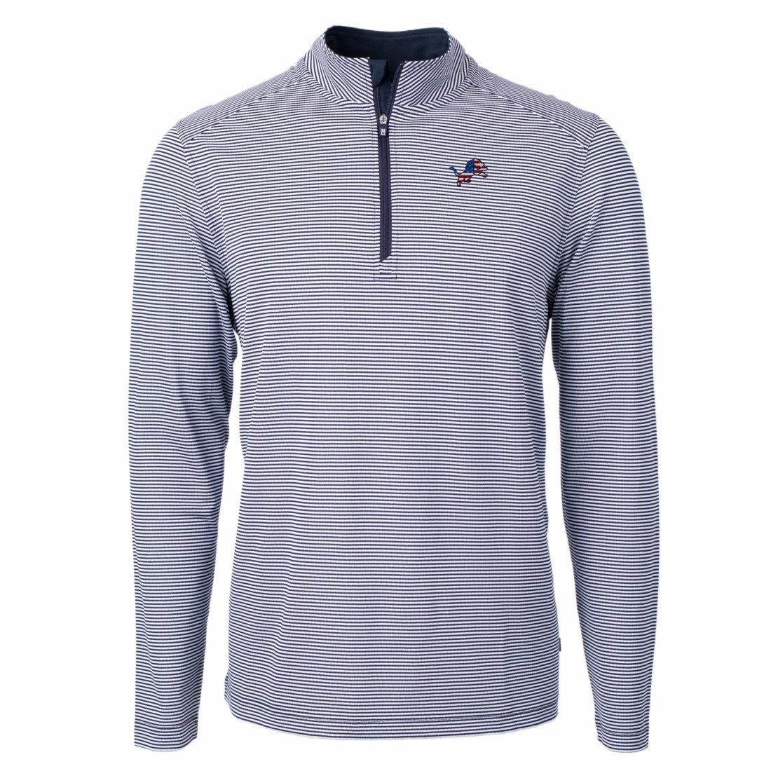 Cutter & Buck Virtue Eco Pique Micro Stripe Recycled Quarter-Zip Pullover Top - Detroit Lions Pullover