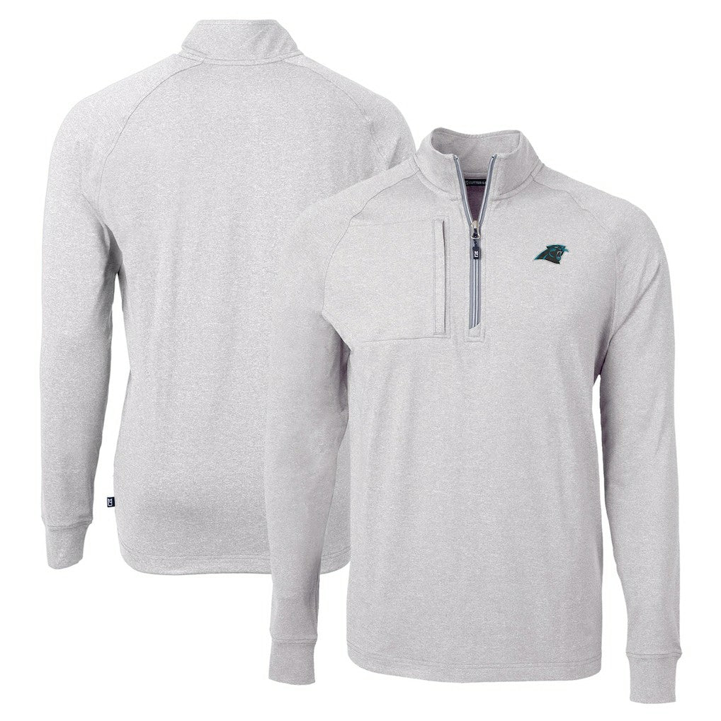 Cutter & Buck Adapt Eco Knit Quarter-Zip Pullover Top - Carolina Panthers Pullover