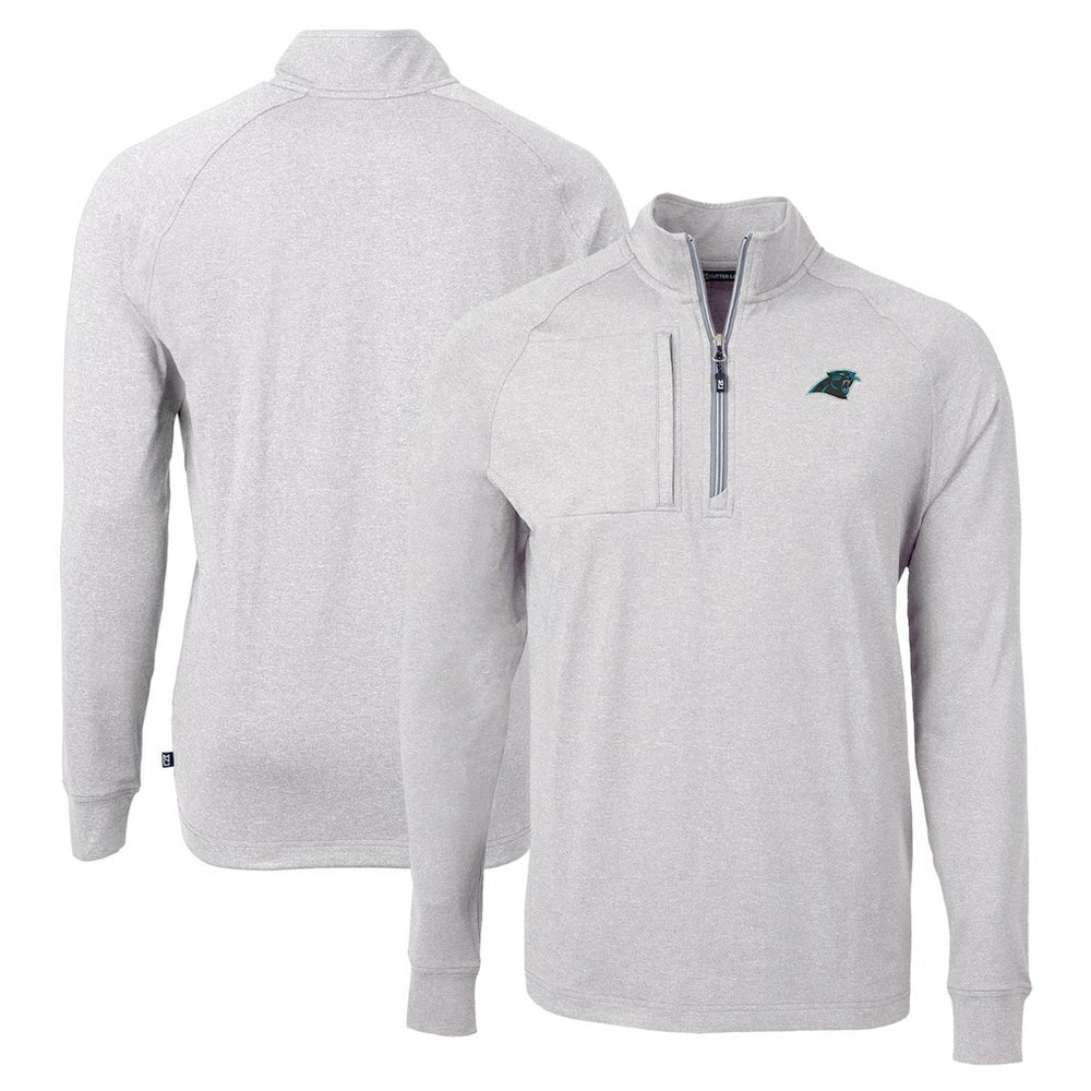 Cutter & Buck Adapt Eco Knit Quarter-Zip Pullover Top - Carolina Panthers Pullover