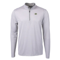 Cutter & Buck Virtue Eco Pique Micro Stripe Recycled Quarter-Zip Pullover Top - Green Bay Packers Pullover