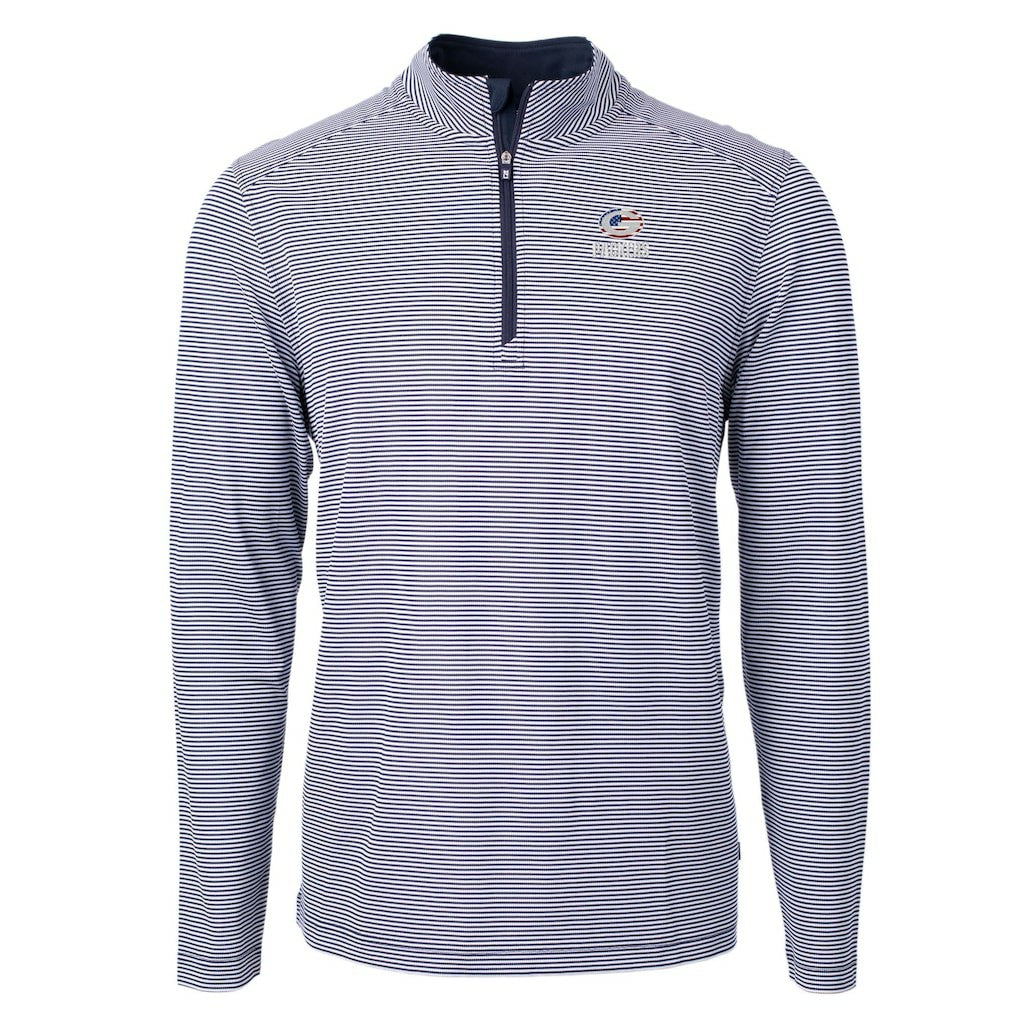 Cutter & Buck Virtue Eco Pique Micro Stripe Recycled Quarter-Zip Pullover Top - Green Bay Packers Pullover