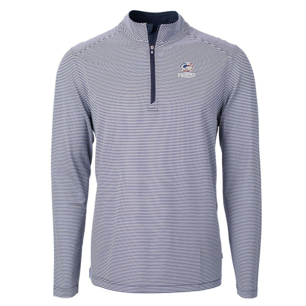 Cutter & Buck Virtue Eco Pique Micro Stripe Recycled Quarter-Zip Pullover Top - Green Bay Packers Pullover