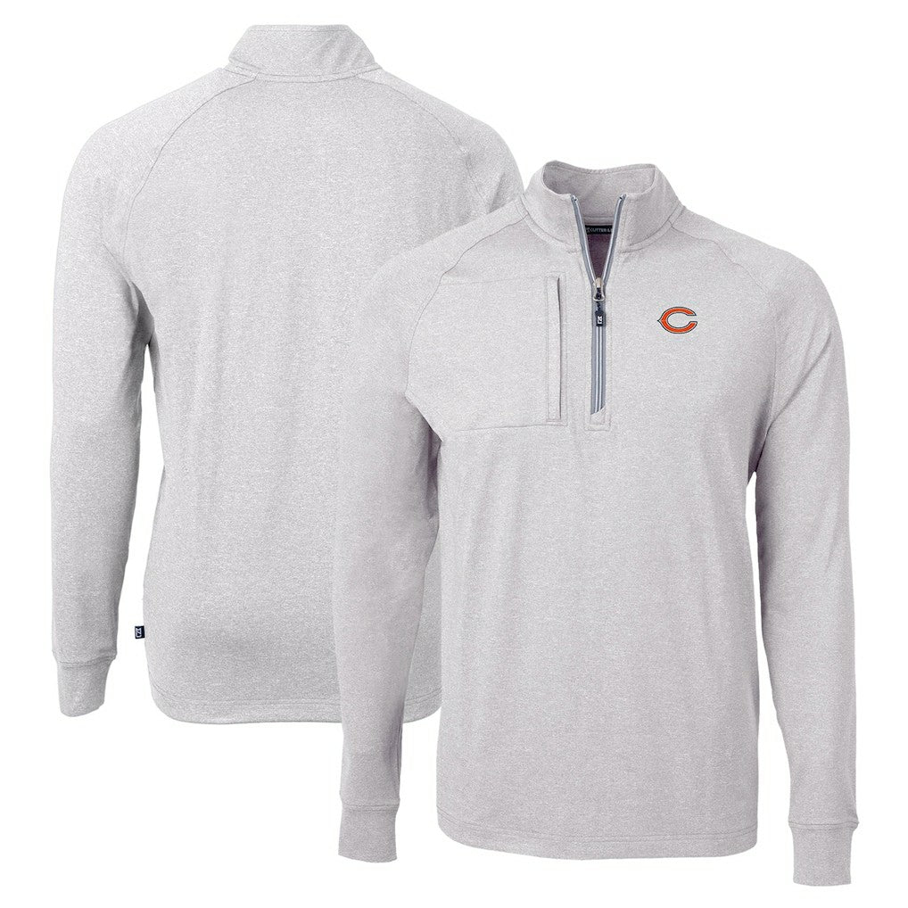 Cutter & Buck Adapt Eco Knit Quarter-Zip Pullover Top - Chicago Bears Pullover