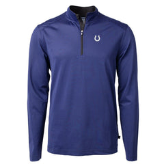 Cutter & Buck Virtue Eco Pique Micro Stripe Recycled Quarter-Zip Pullover Top - Indianapolis Colts Pullover