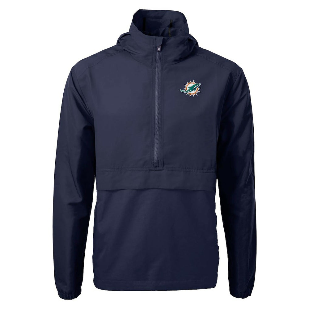 Cutter & Buck Charter Eco Recycled Anorak Half-Zip Jacket - Miami Dolphins Jackets