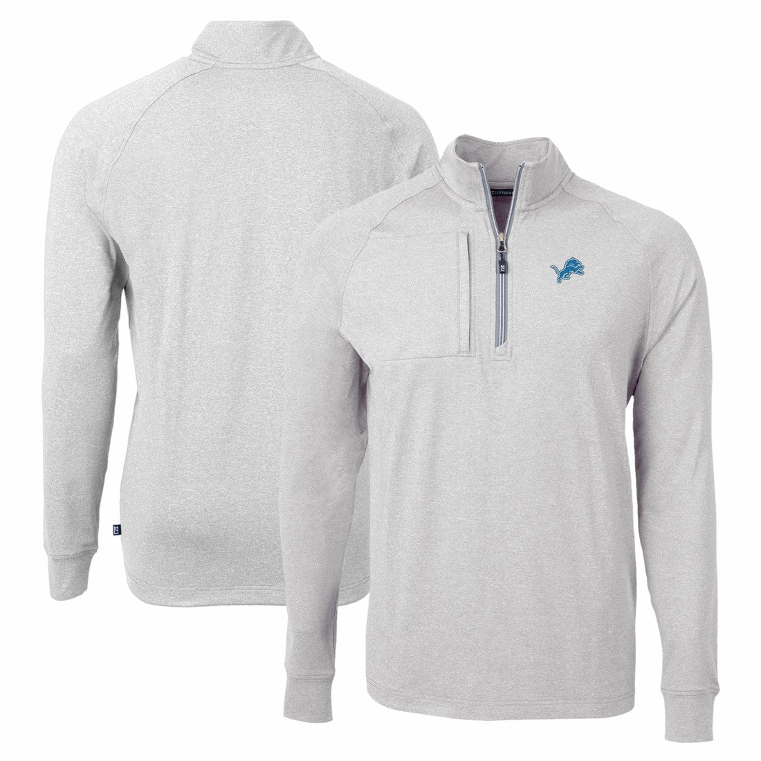 Cutter & Buck Adapt Eco Knit Quarter-Zip Pullover Top - Detroit Lions Pullover