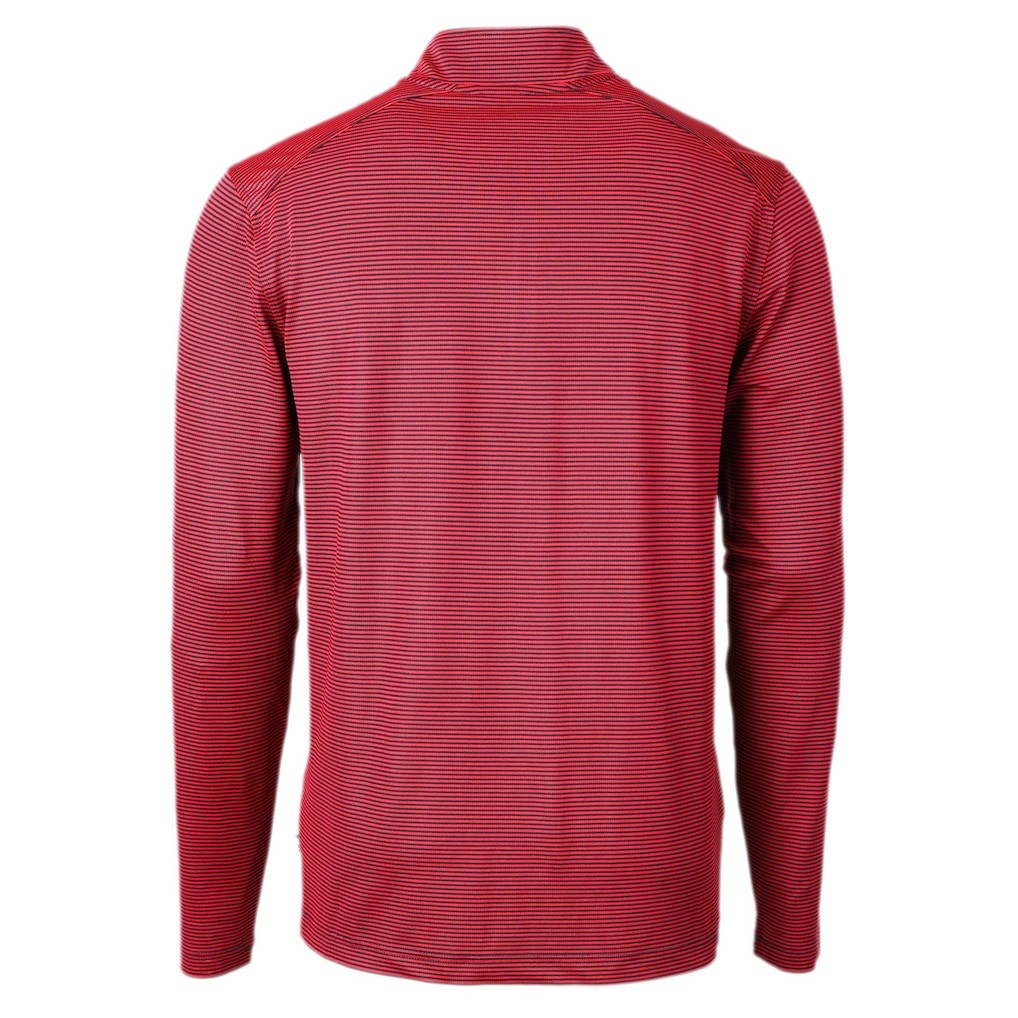 Cutter & Buck Virtue Eco Pique Micro Stripe Recycled Quarter-Zip Pullover Top - Kansas City Chiefs Pullover