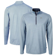 Cutter & Buck Virtue Eco Pique Micro Stripe Recycled Quarter-Zip Pullover Top - Los Angeles Chargers Pullover