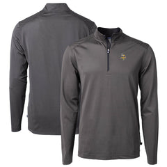 Cutter & Buck Virtue Eco Pique Micro Stripe Recycled Quarter-Zip Pullover Top - Minnesota Vikings Pullover