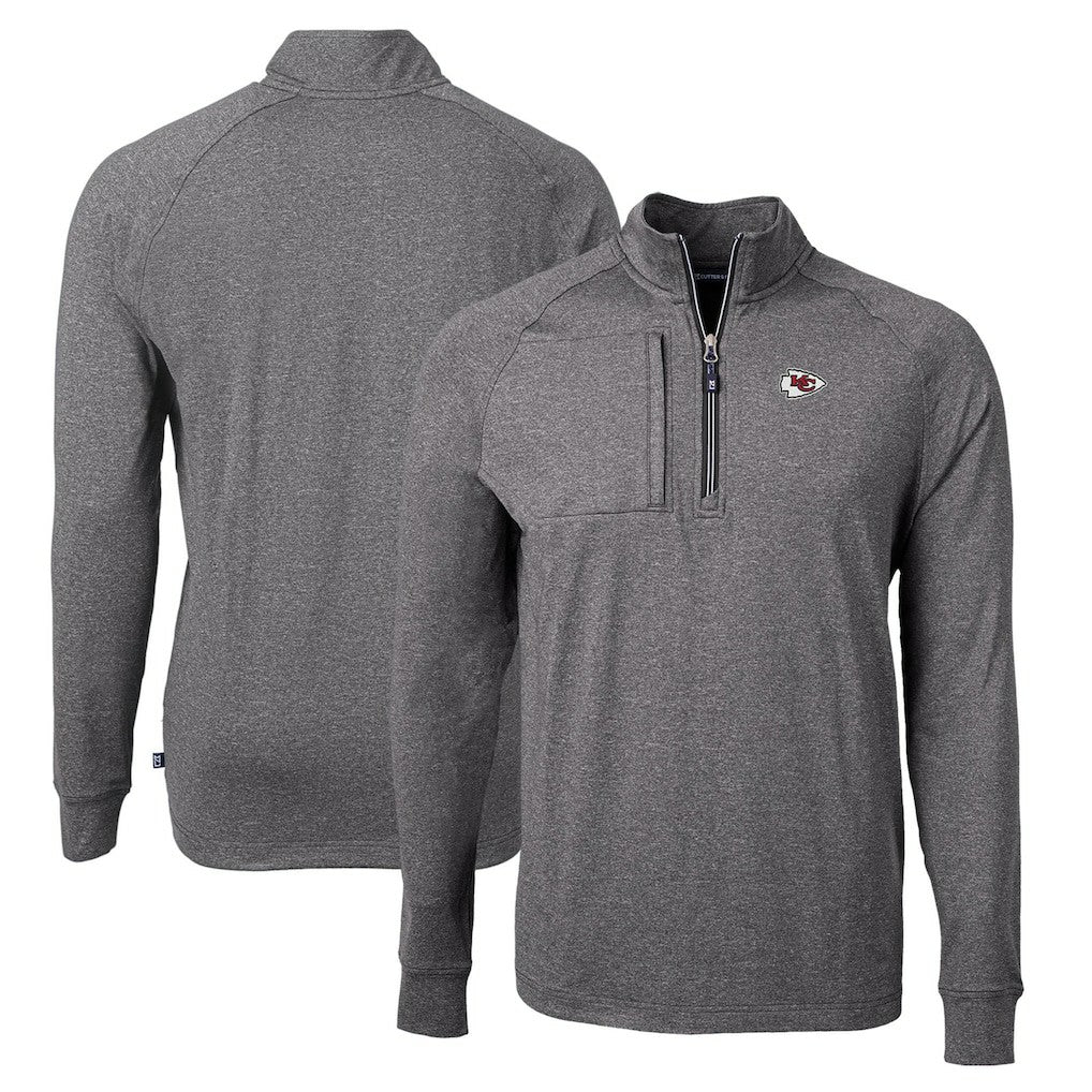 Cutter & Buck Adapt Eco Knit Quarter-Zip Pullover Top - Kansas City Chiefs Pullover