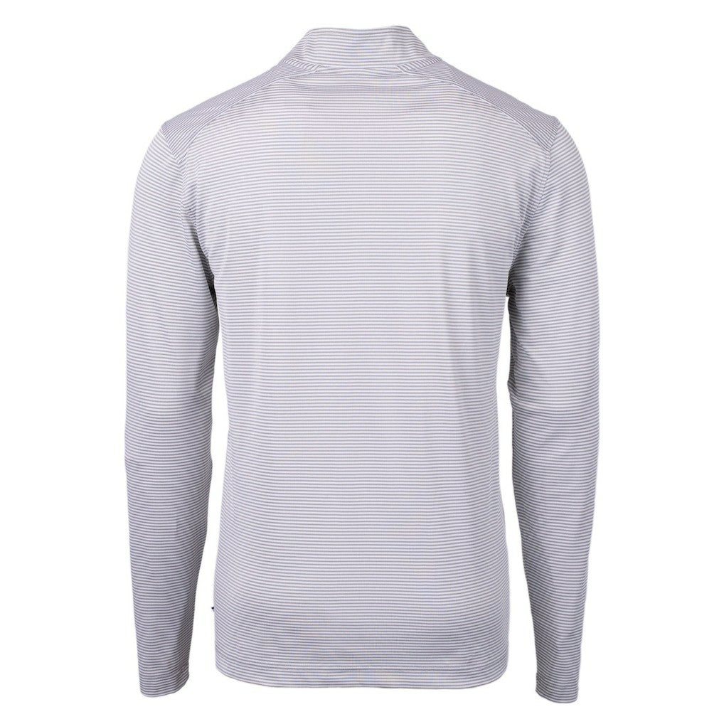 Cutter & Buck Virtue Eco Pique Micro Stripe Recycled Quarter-Zip Pullover Top - New Orleans Saints Pullover