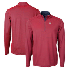 Cutter & Buck Virtue Eco Pique Micro Stripe Recycled Quarter-Zip Pullover Top - New York Giants Pullover