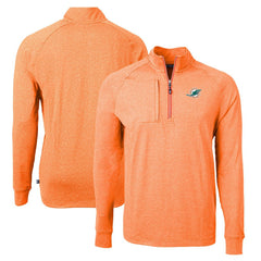 Cutter & Buck Adapt Eco Knit Quarter-Zip Pullover Top - Miami Dolphins Pullover