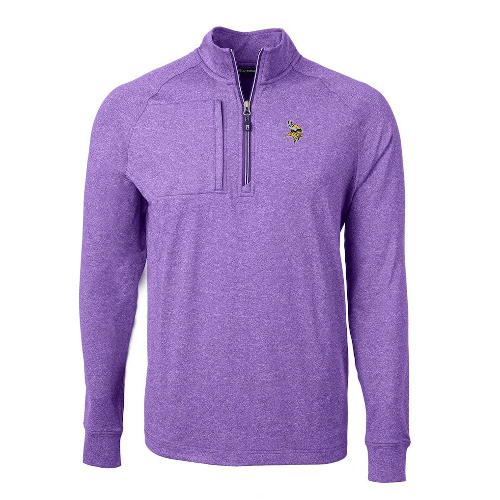 Cutter & Buck Adapt Eco Knit Quarter-Zip Pullover Top - Minnesota Vikings Pullover