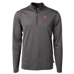 Cutter & Buck Virtue Eco Pique Micro Stripe Recycled Quarter-Zip Pullover Top - San Francisco 49ers Pullover