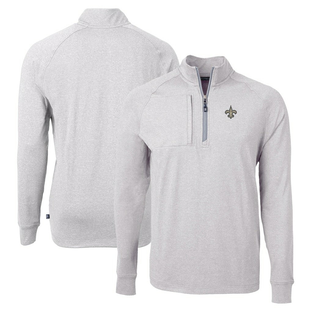 Cutter & Buck Adapt Eco Knit Quarter-Zip Pullover Top - New Orleans Saints Pullover