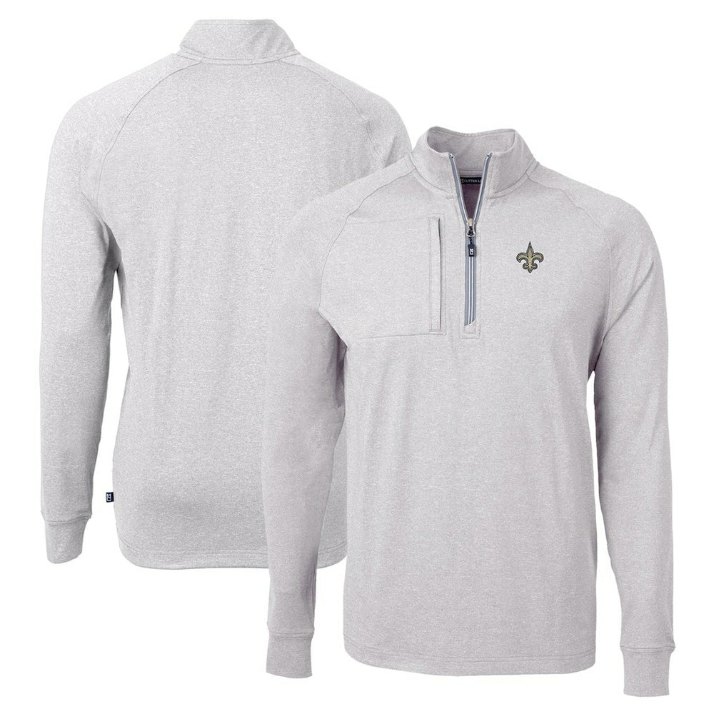 Cutter & Buck Adapt Eco Knit Quarter-Zip Pullover Top - New Orleans Saints Pullover