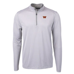 Cutter & Buck Virtue Eco Pique Micro Stripe Recycled Quarter-Zip Pullover Top - Washington Commanders Pullover
