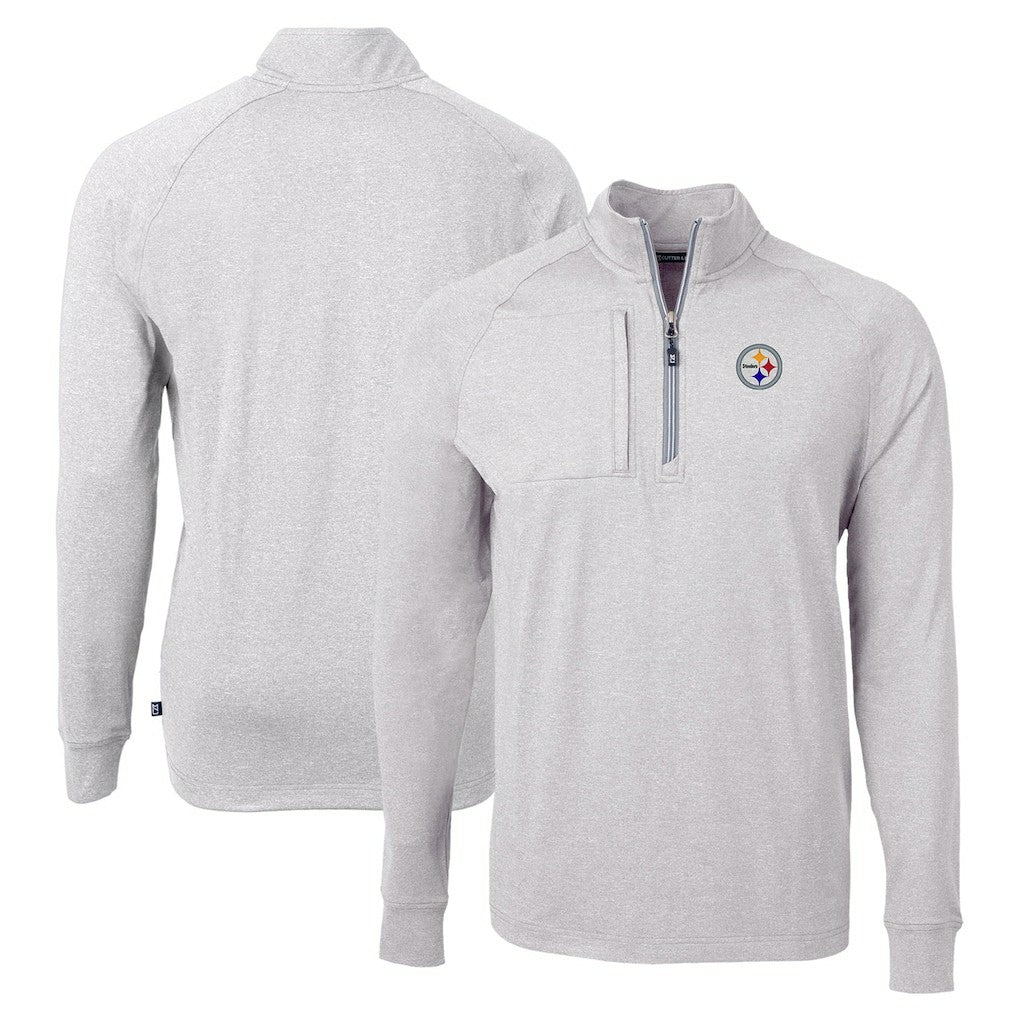 Cutter & Buck Adapt Eco Knit Quarter-Zip Pullover Top - Pittsburgh Steelers Pullover