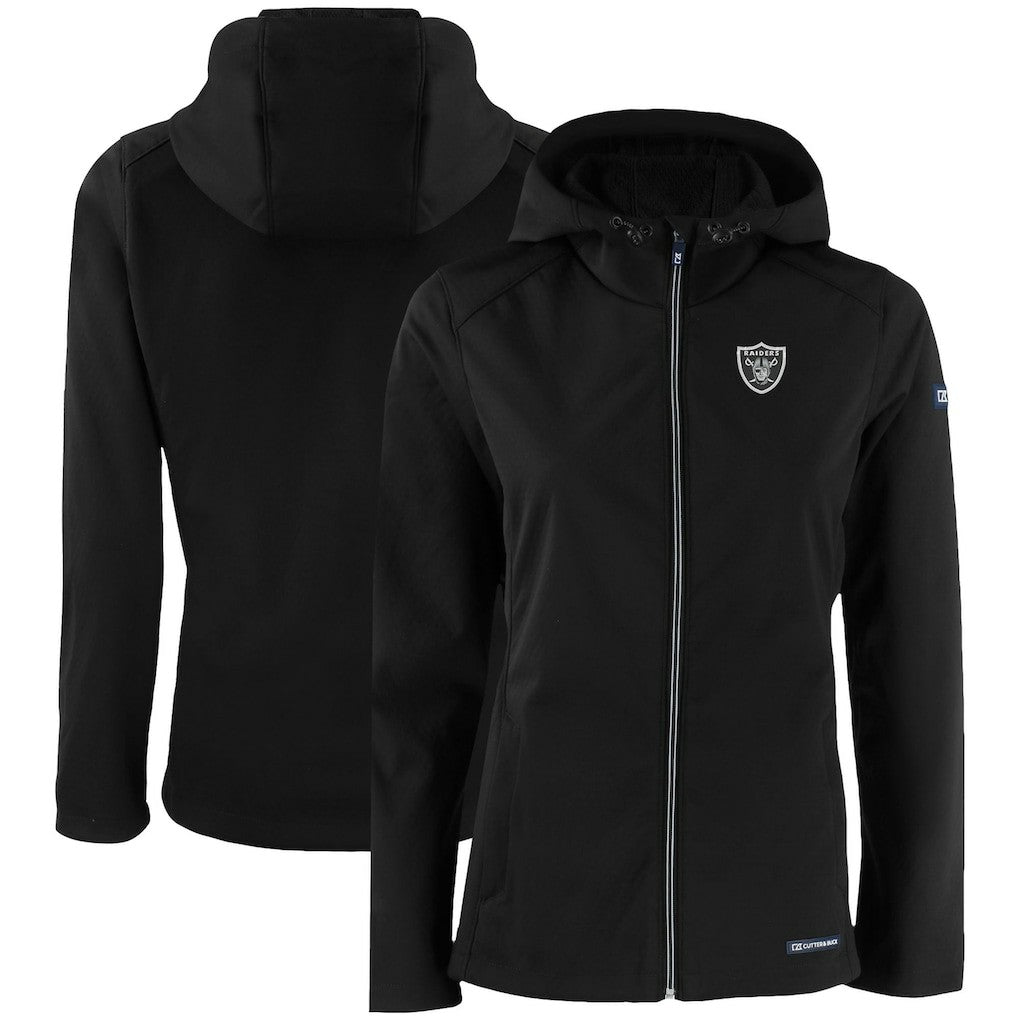 Cutter & Buck Women's Evoke Eco Softshell Recycled Full-Zip Hooded Jacket - Las Vegas Raiders Jackets