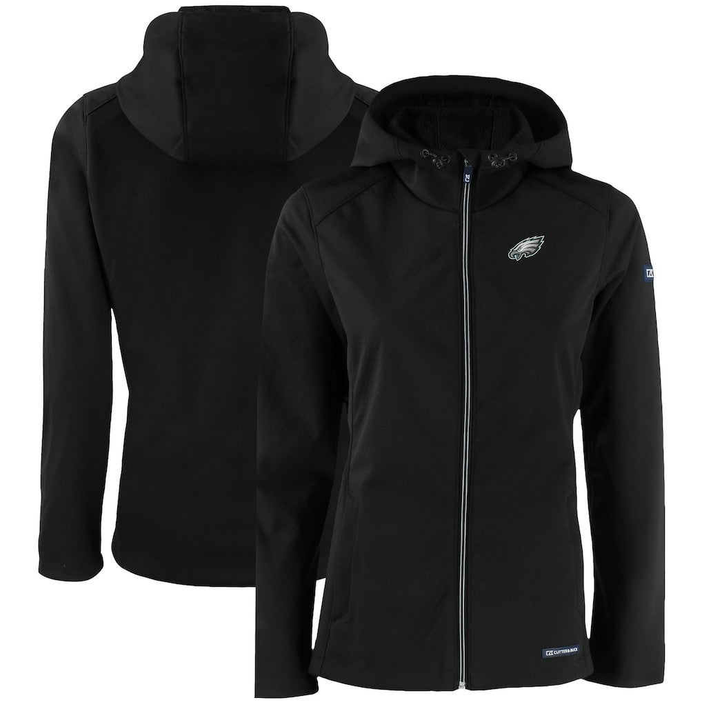 Cutter & Buck Women's Evoke Eco Softshell Recycled Full-Zip Hooded Jacket - Philadelphia Eagles Jackets