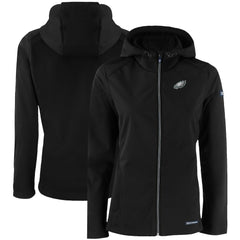 Cutter & Buck Women's Evoke Eco Softshell Recycled Full-Zip Hooded Jacket - Philadelphia Eagles Jackets