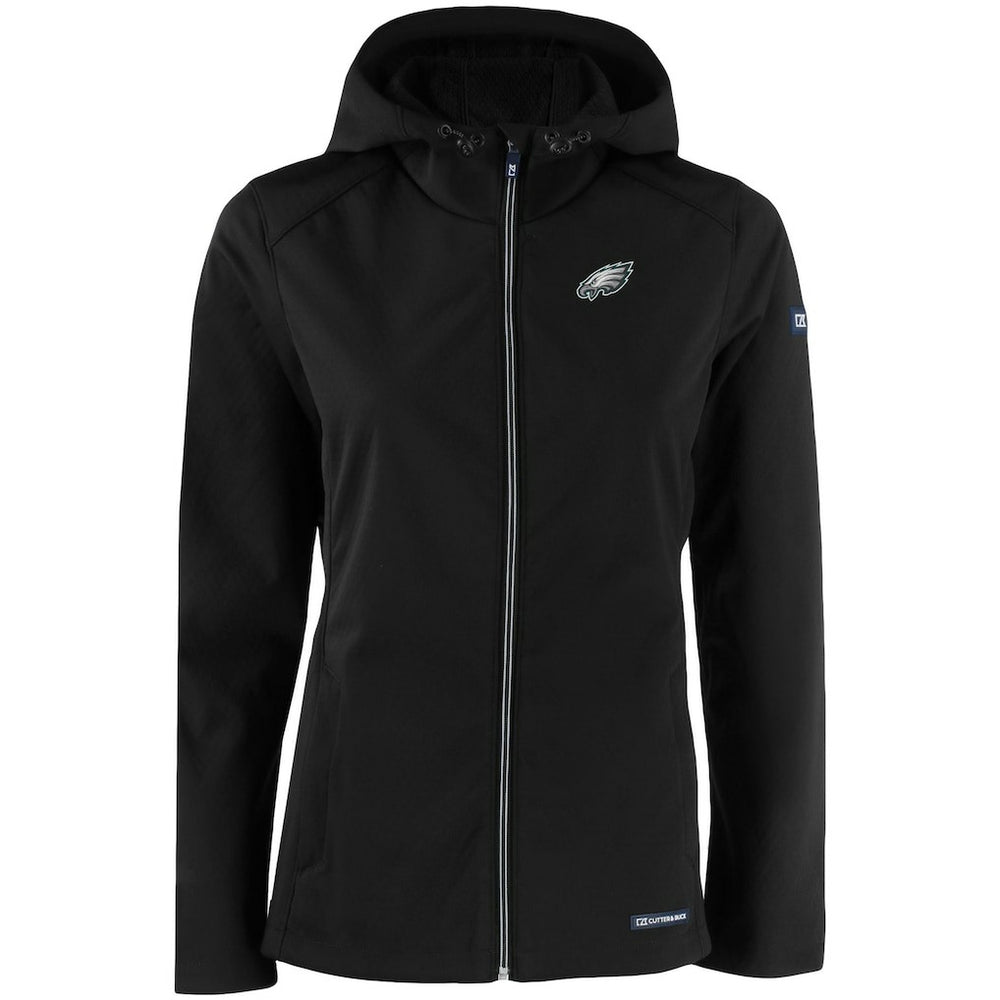 Cutter & Buck Women's Evoke Eco Softshell Recycled Full-Zip Hooded Jacket - Philadelphia Eagles Jackets