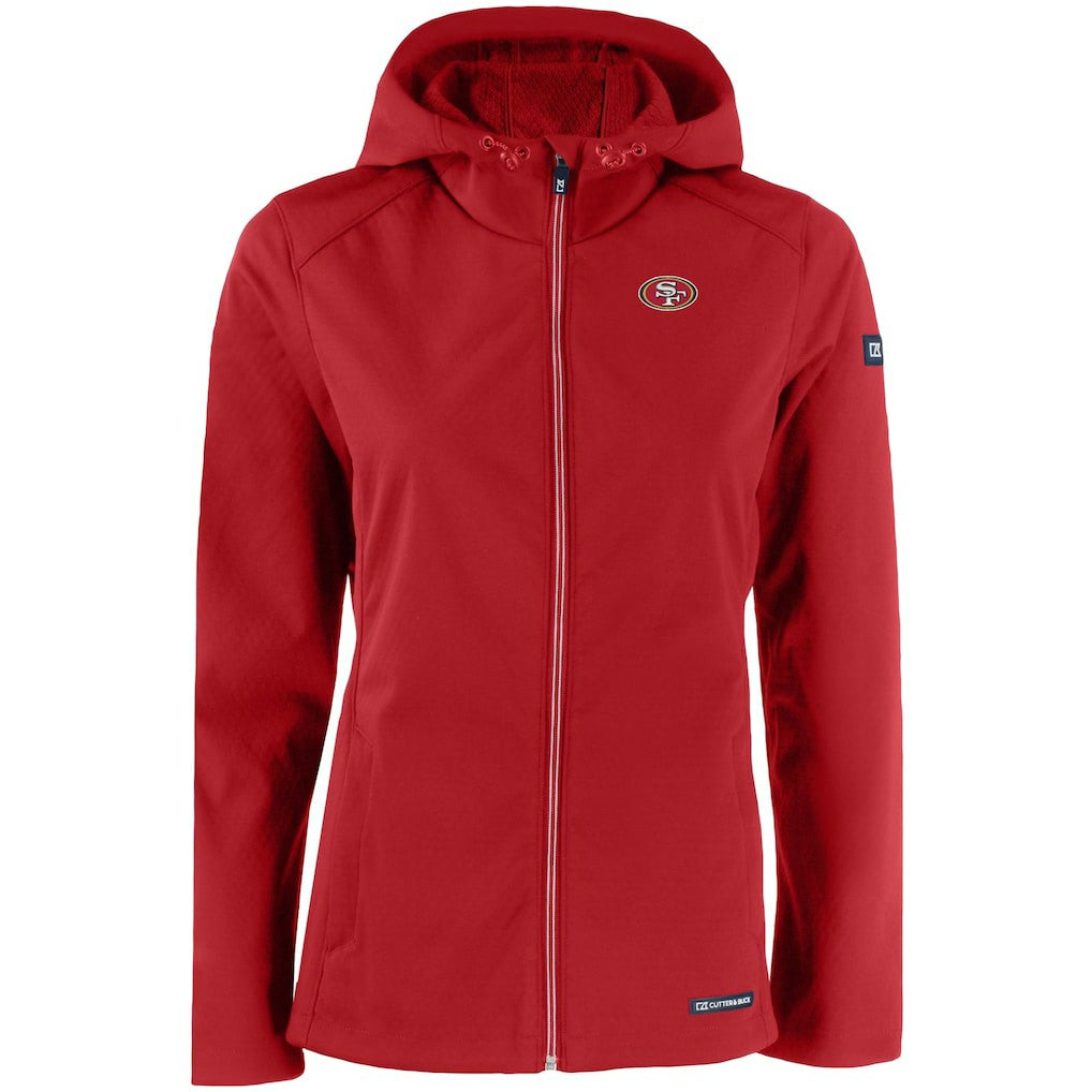 Cutter & Buck Women's Evoke Eco Softshell Recycled Full-Zip Hooded Jacket - San Francisco 49ers Jackets