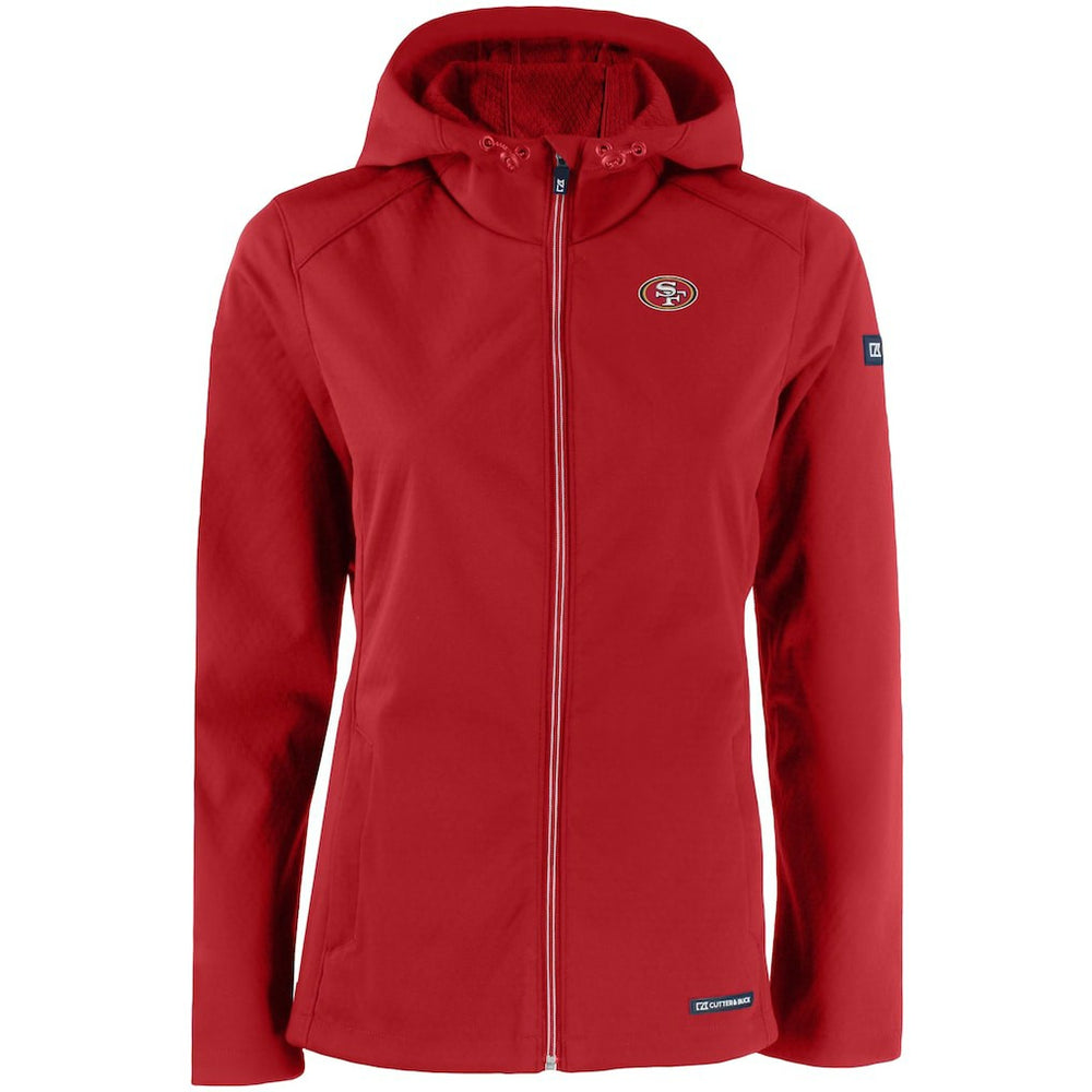 Cutter & Buck Women's Evoke Eco Softshell Recycled Full-Zip Hooded Jacket - San Francisco 49ers Jackets
