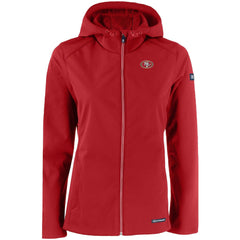Cutter & Buck Women's Evoke Eco Softshell Recycled Full-Zip Hooded Jacket - San Francisco 49ers Jackets