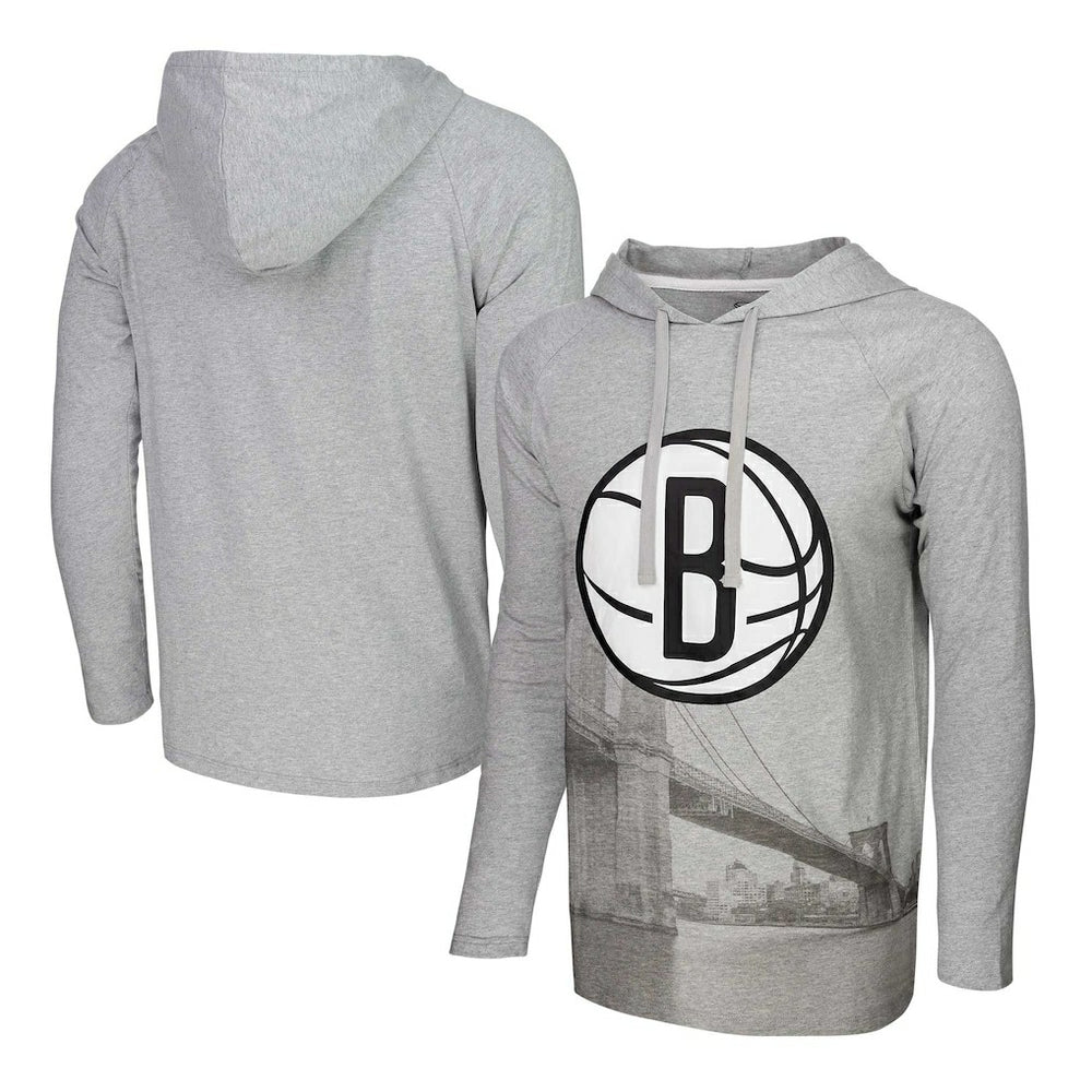 Brooklyn Nets Stadium Essentials Atrium Raglan Long Sleeve Hoodie T-Shirt