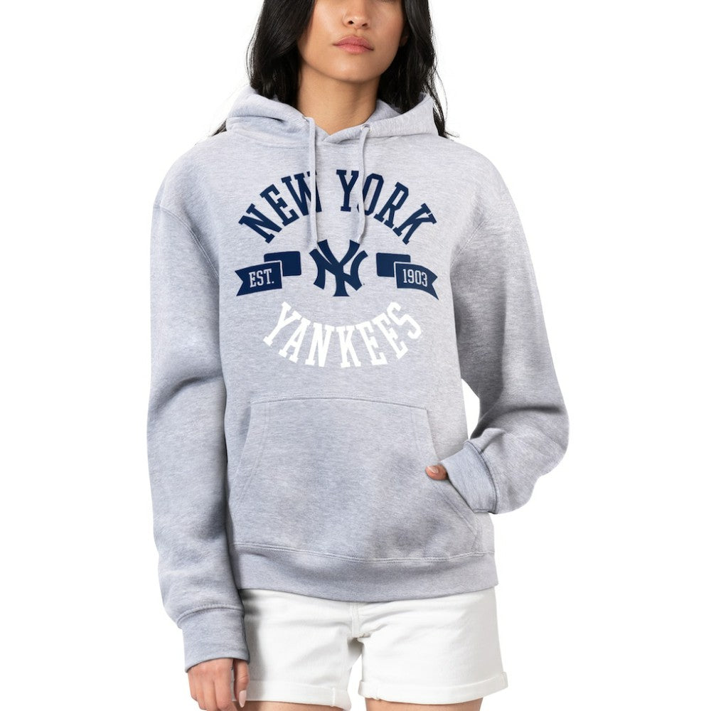 Heather Gray New York Yankees G-III 4Her by Carl Banks Women's City Graphic Pullover Hoodie