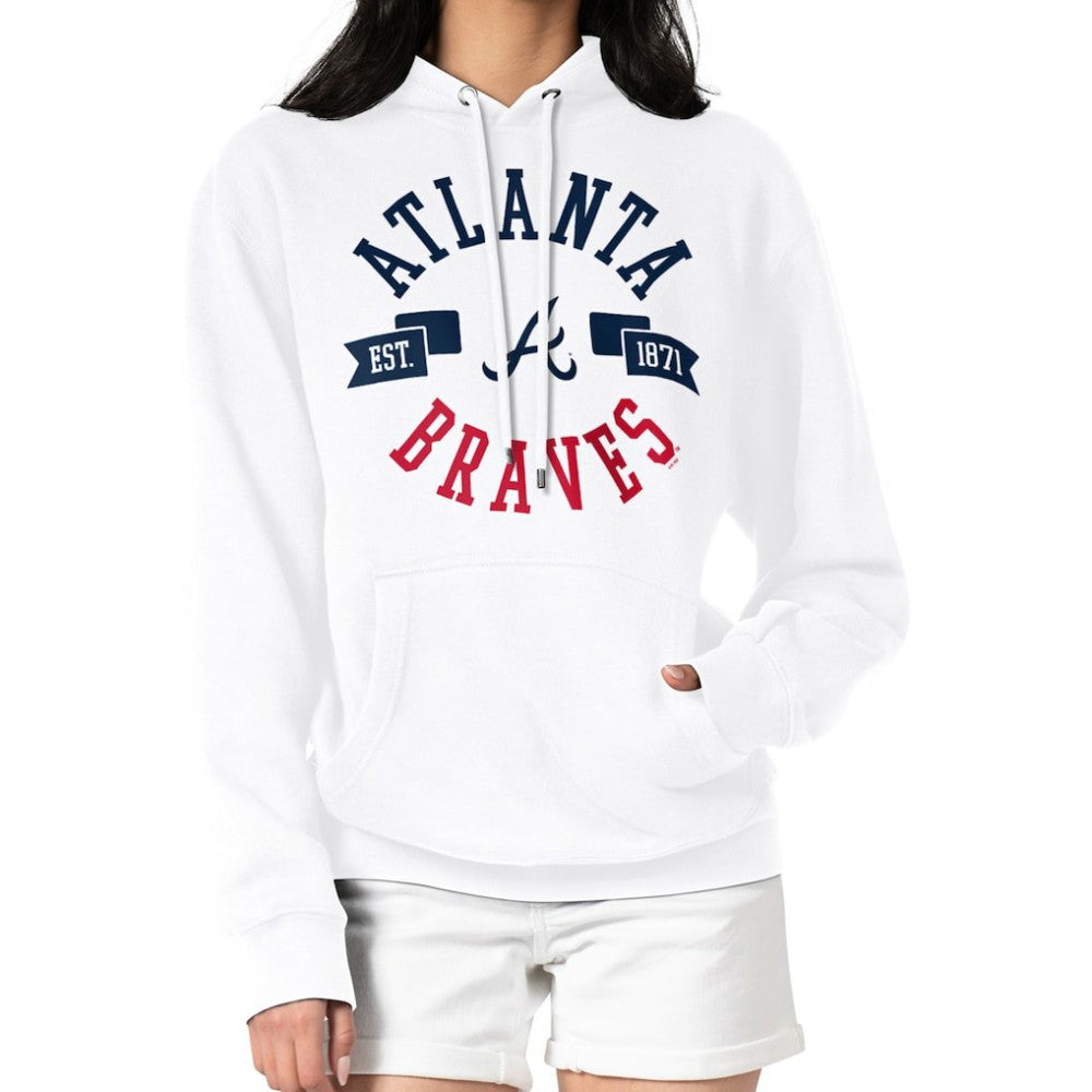 White Atlanta Braves G-III 4Her by Carl Banks Women's City Graphic Pullover Hoodie