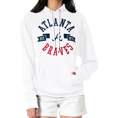 White Atlanta Braves G-III 4Her by Carl Banks Women's City Graphic Pullover Hoodie