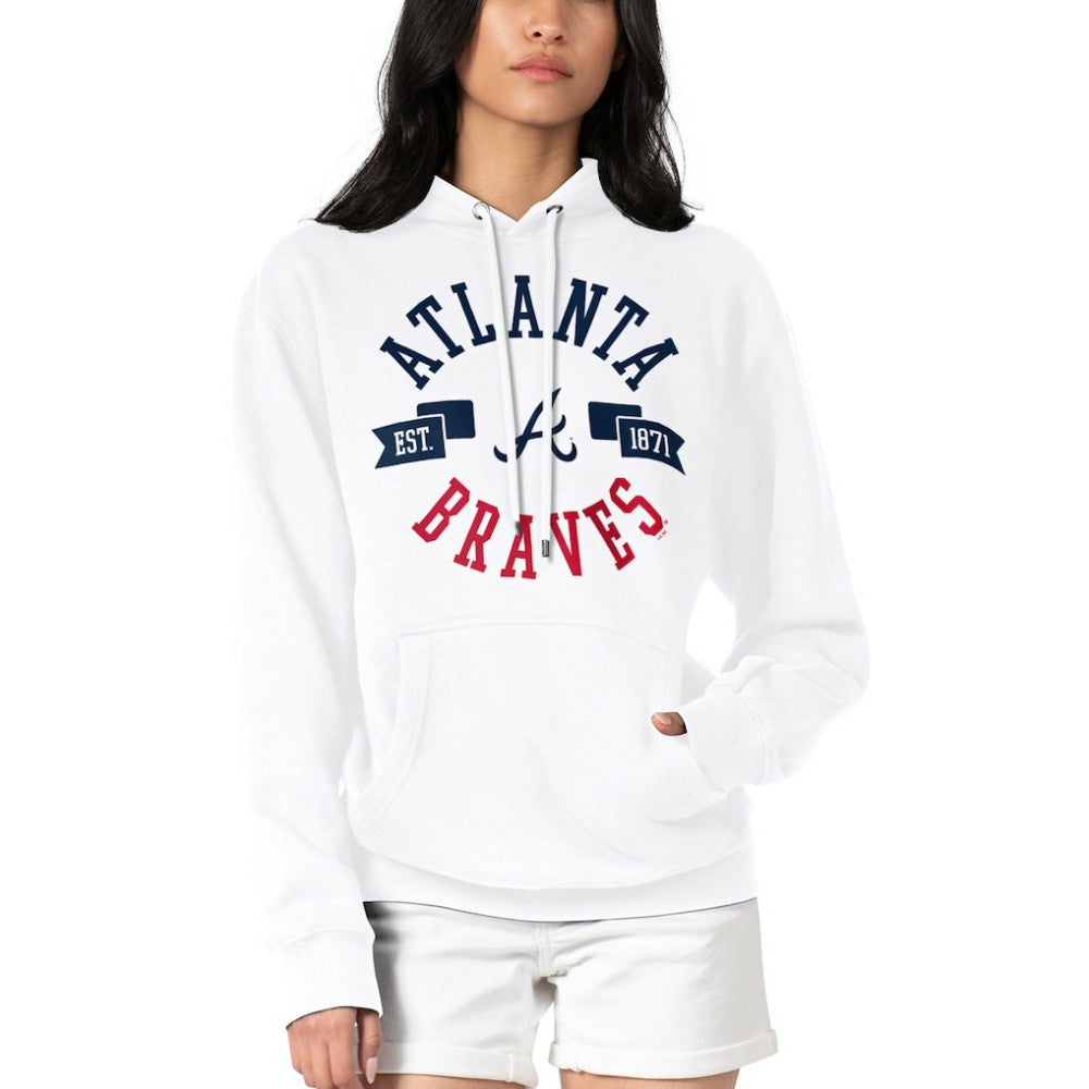 White Atlanta Braves G-III 4Her by Carl Banks Women's City Graphic Pullover Hoodie