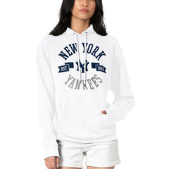White New York Yankees G-III 4Her by Carl Banks Women's City Graphic Pullover Hoodie