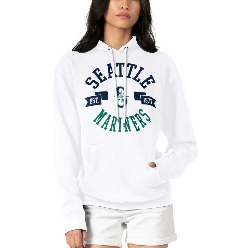 White Seattle Mariners G-III 4Her by Carl Banks Women's City Graphic Pullover Hoodie