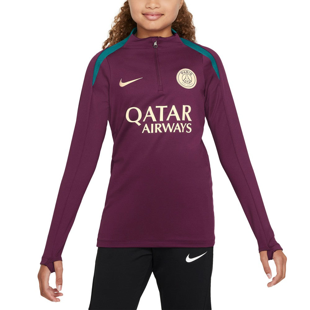 Paris Saint-Germain Youth 2024/25 Strike Drill Quarter-Zip Long Sleeve Performance Training Top