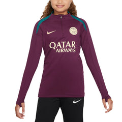 Paris Saint-Germain Youth 2024/25 Strike Drill Quarter-Zip Long Sleeve Performance Training Top