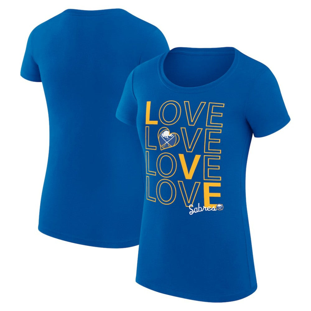 NHL Buffalo Sabres G-III 4Her by Carl Banks Women's Super-Slim Fit Lightweight Hockey Love T-Shirt
