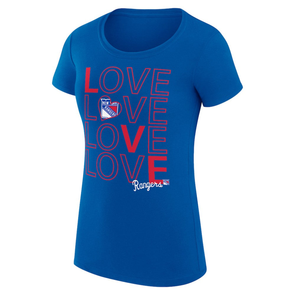 NHL New York Rangers G-III 4Her by Carl Banks Women's Super-Slim Fit Lightweight Hockey Love T-Shirt