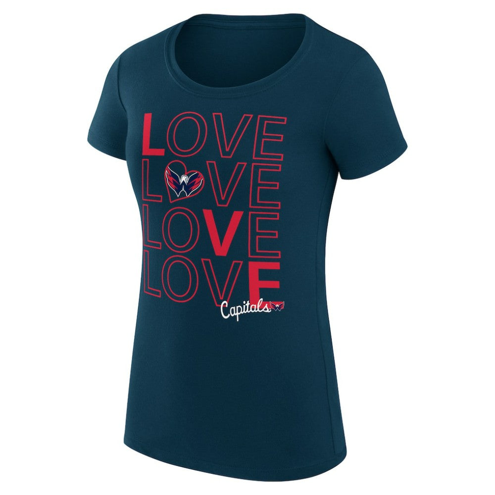 NHL Washington Capitals G-III 4Her by Carl Banks Women's Super-Slim Fit Lightweight Hockey Love T-Shirt