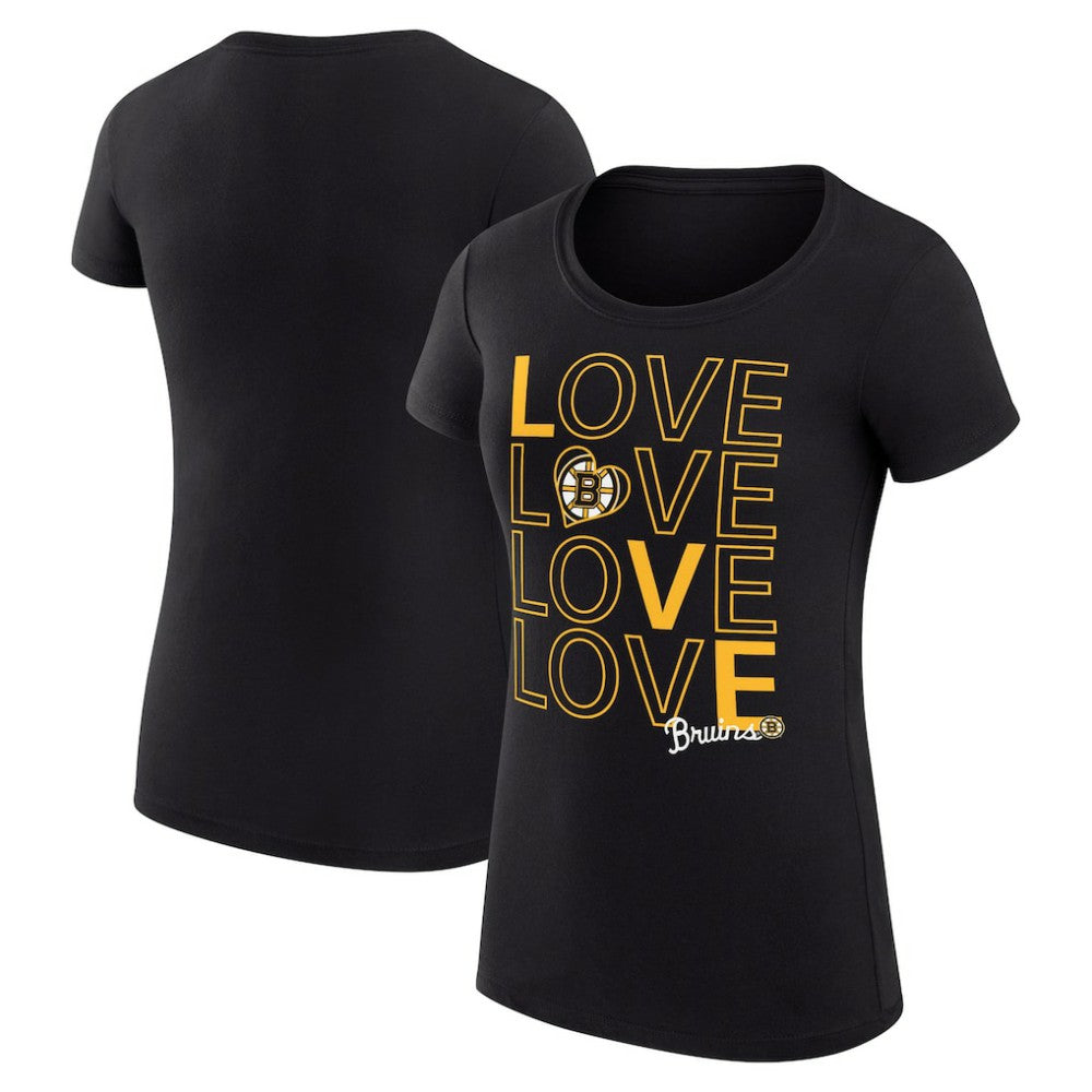 NHL Boston Bruins G-III 4Her by Carl Banks Women's Super-Slim Fit Lightweight Hockey Love T-Shirt