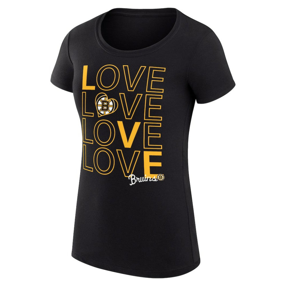 NHL Boston Bruins G-III 4Her by Carl Banks Women's Super-Slim Fit Lightweight Hockey Love T-Shirt